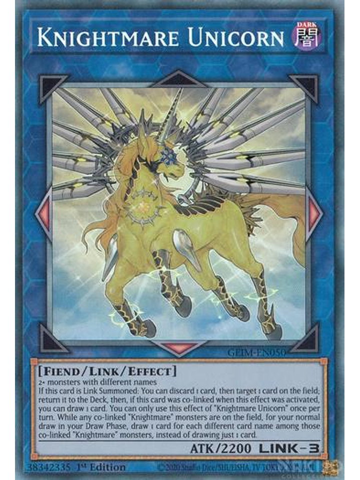 Knightmare Unicorn - GEIM-EN050 - Collector's Rare - 1st Edition 1