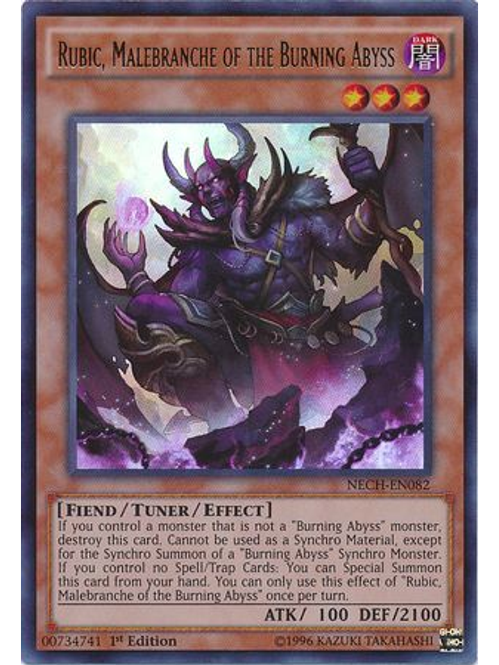 Rubic, Malebranche of the Burning Abyss - NECH-EN082 - Ultra Rare 1st Edition 1
