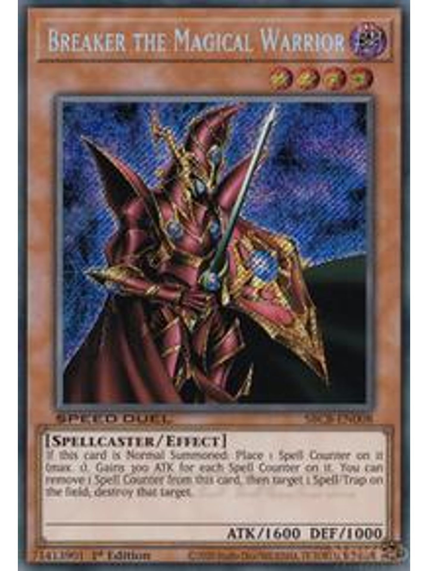Breaker the Magical Warrior - SBCB-EN008 - Secret Rare - 1st Edition 1