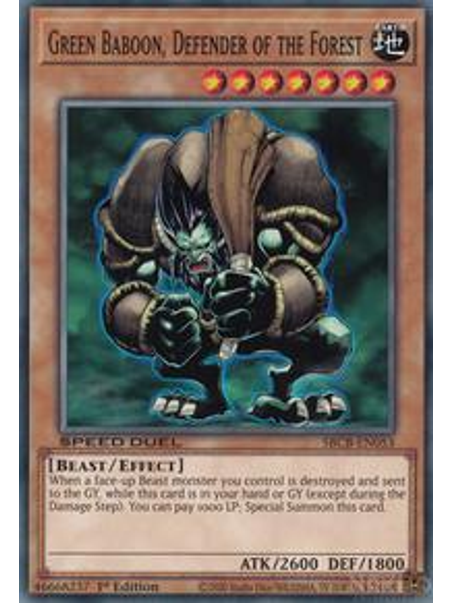 Green Baboon, Defender of the Forest - SBCB-EN053 - Common - 1st Edition 1