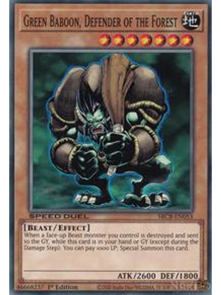 Green Baboon, Defender of the Forest - SBCB-EN053 - Common - 1st Edition 1