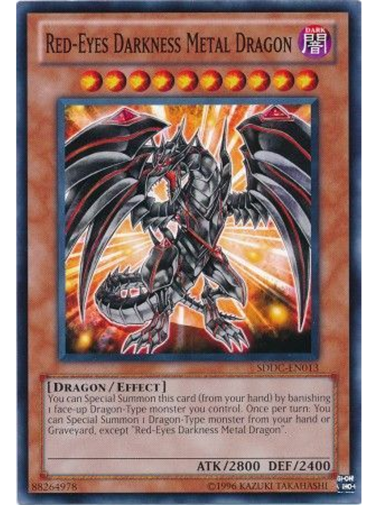 Red-Eyes Darkness Metal Dragon - SDDC-EN013 - Common Unlimited 1