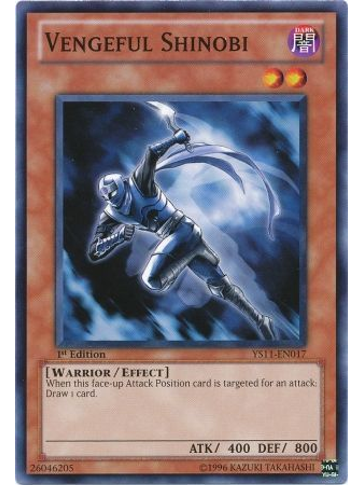 Vengeful Shinobi - YS11-EN017 - Common 1st Edition 1