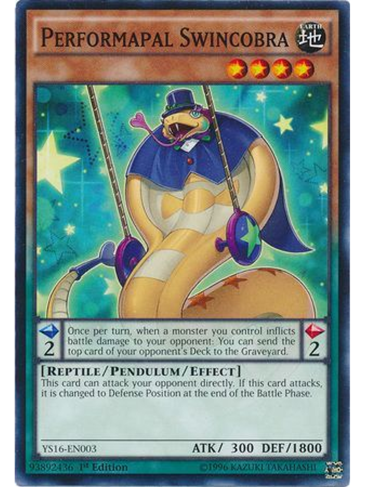 Performapal Swincobra - YS16-EN003 - Common 1st Edition 1