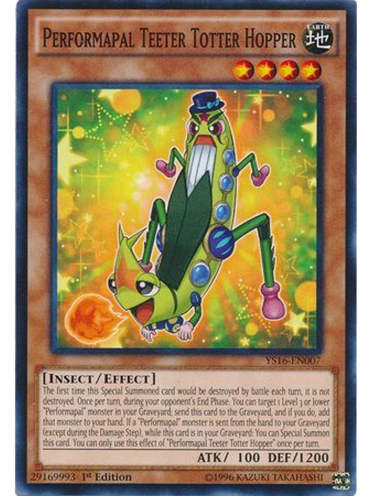 Performapal Teeter Totter Hopper - YS16-EN007 - Common 1st Edition 1