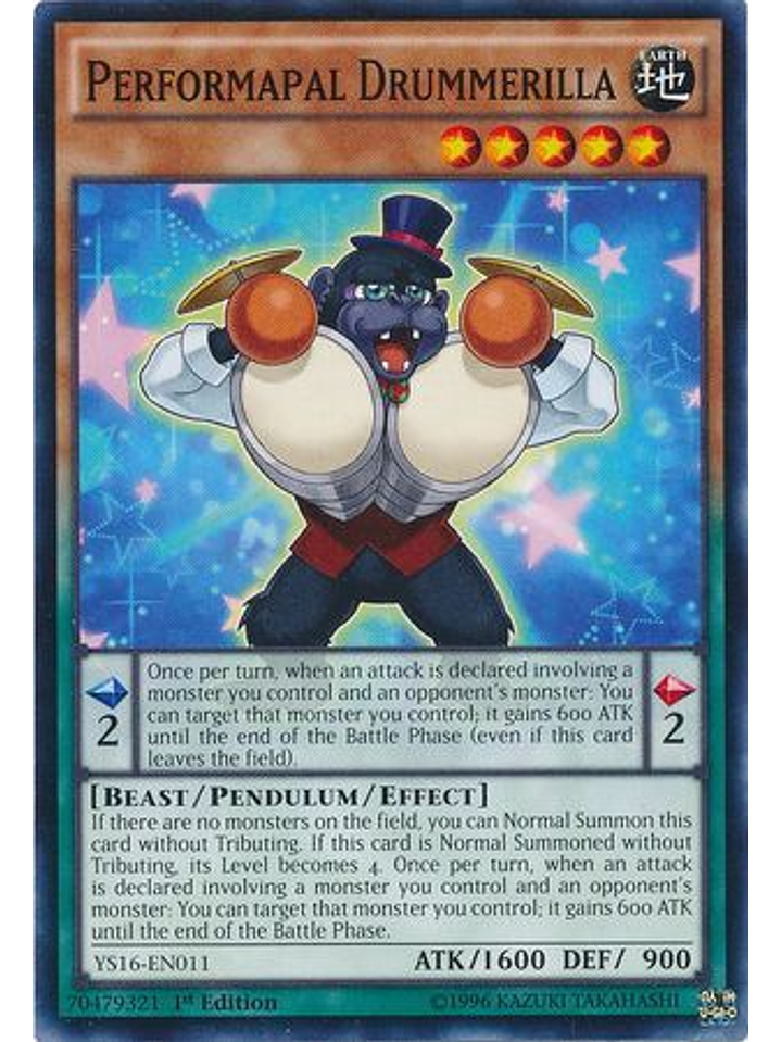 Performapal Drummerilla - YS16-EN011 - Common 1st Edition 1