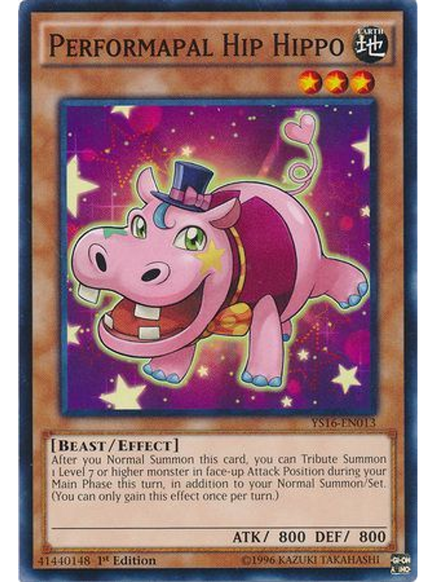Performapal Hip Hippo - YS16-EN013 - Common 1st Edition 1