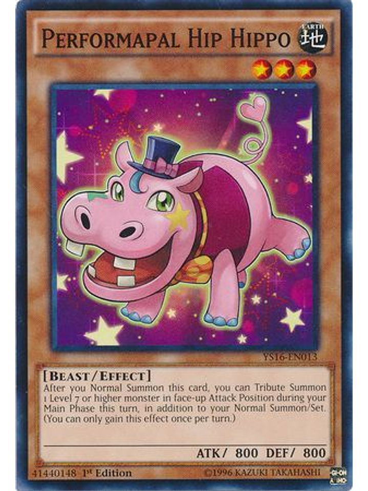 Performapal Hip Hippo - YS16-EN013 - Common 1st Edition 1