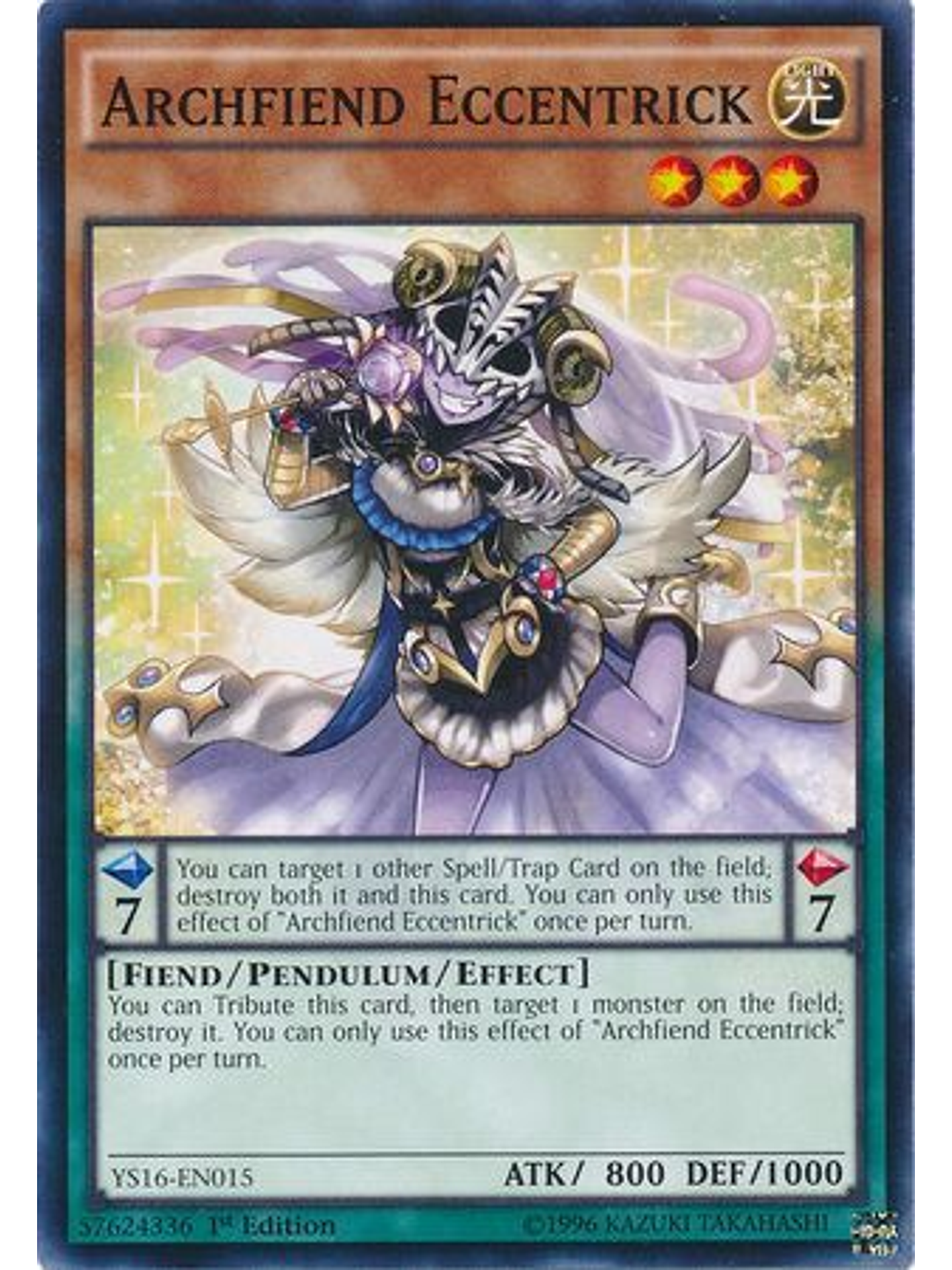 Archfiend Eccentrick - YS16-EN015 - Common 1st Edition 1