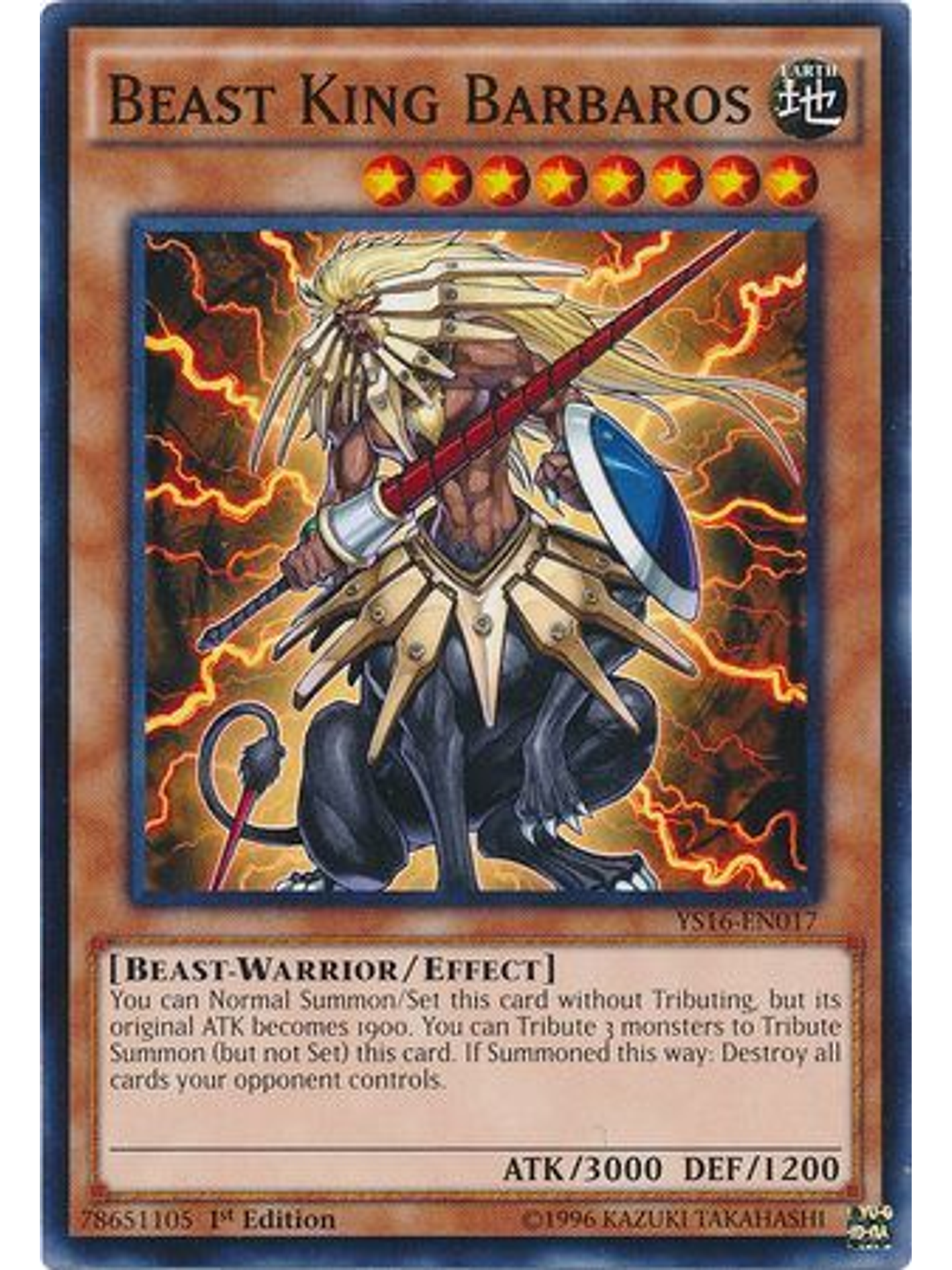 Beast King Barbaros - YS16-EN017 - Common 1st Edition 1