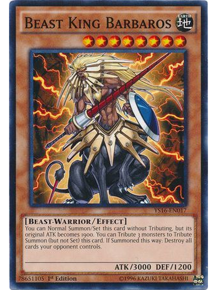 Beast King Barbaros - YS16-EN017 - Common 1st Edition 1