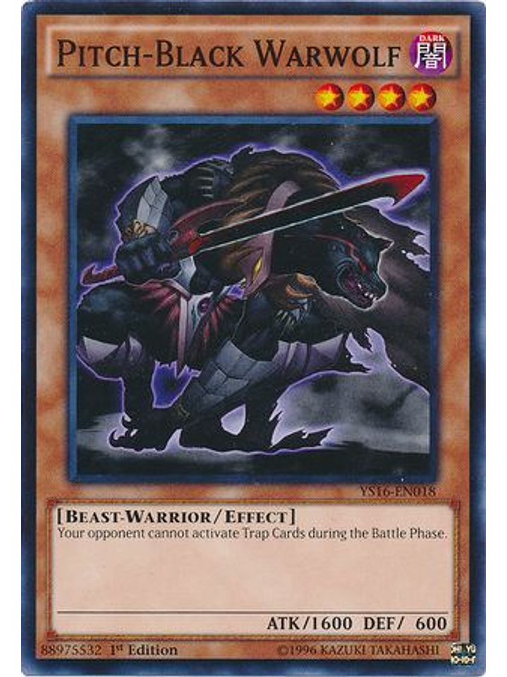 Pitch-Black Warwolf - YS16-EN018 - Common 1st Edition 1