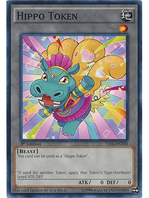 Hippo Token (Blue) - YS16-ENT03 - Common 1st Edition