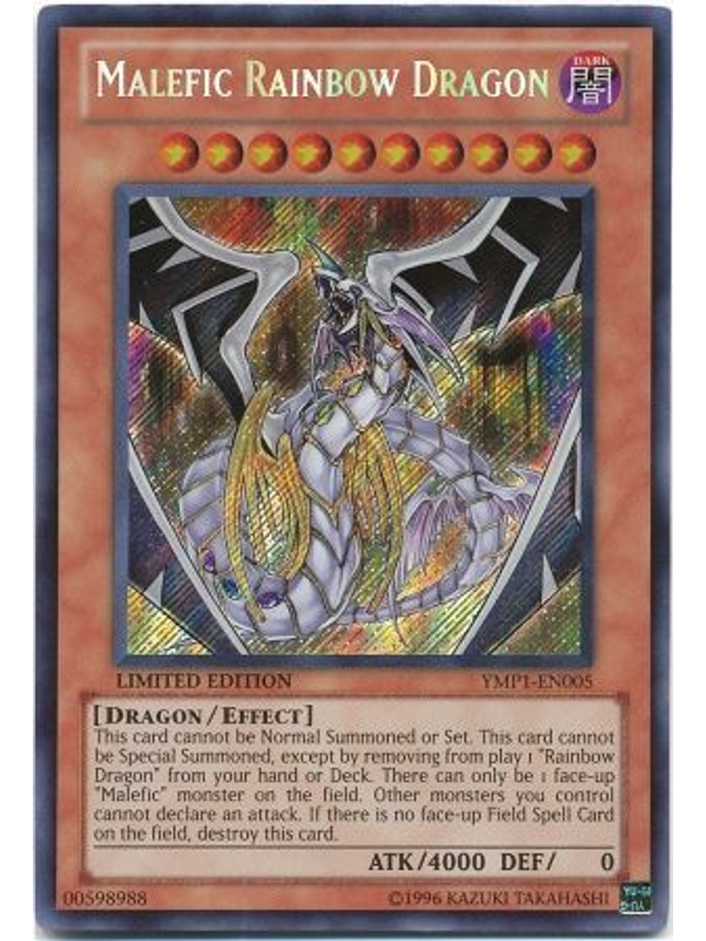 Malefic Rainbow Dragon - YMP1-EN005 - Secret Rare 1