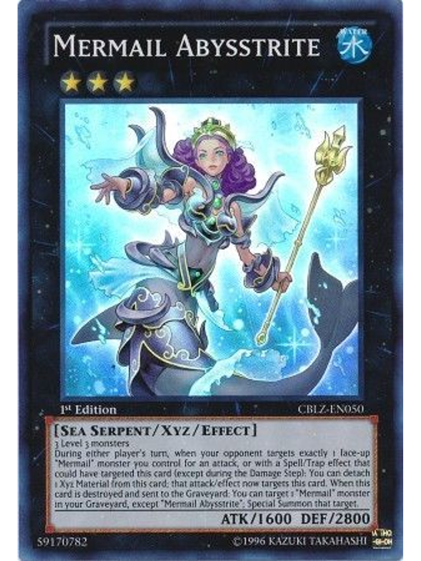 Mermail Abysstrite - CBLZ-EN050 - Super Rare 1st Edition 1