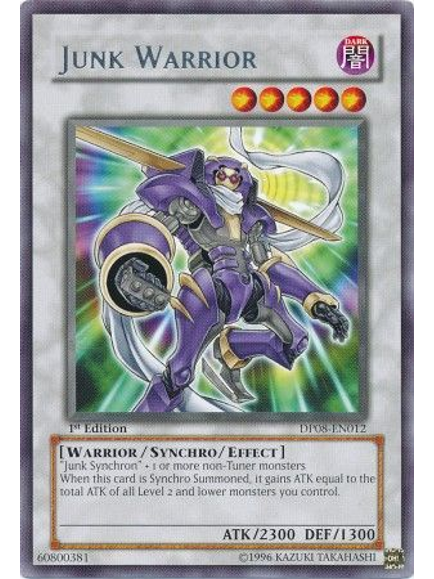 Junk Warrior - DP08-EN012 - Rare 1st Edition 1