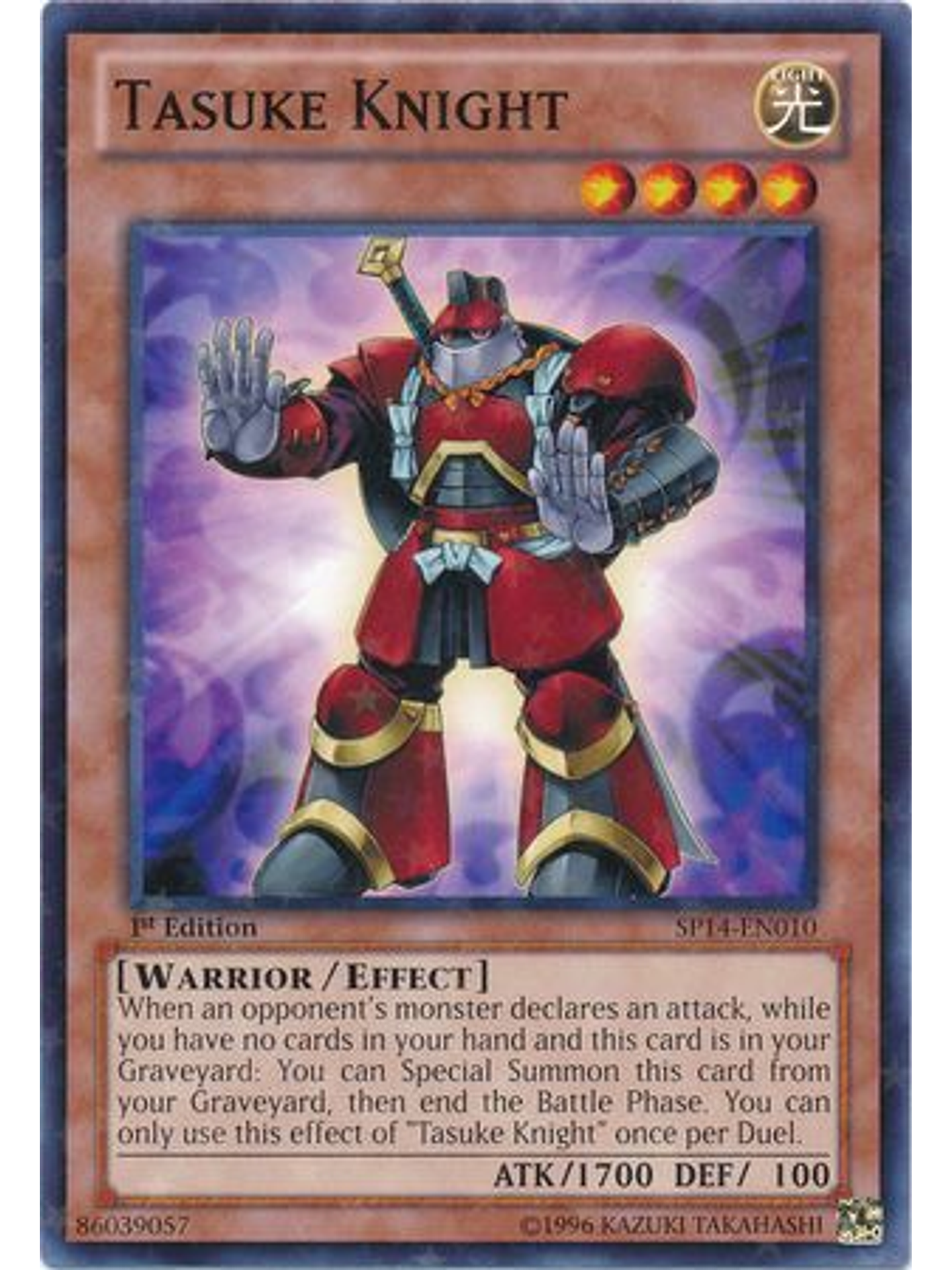 Tasuke Knight - SP14-EN010 - Starfoil Rare 1st Edition 1