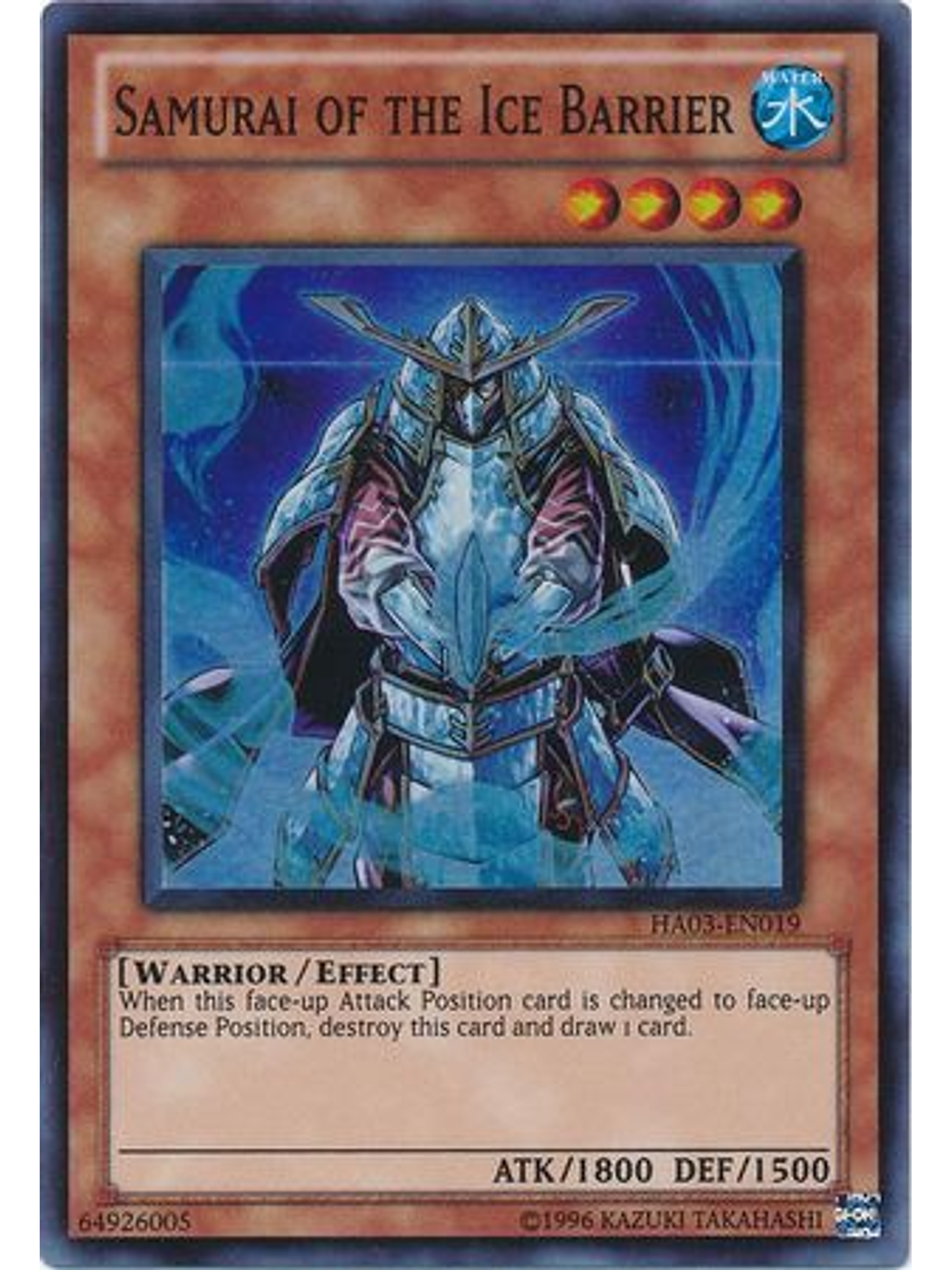 Samurai of the Ice Barrier - HA03-EN019 - Super Rare Unlimited 1