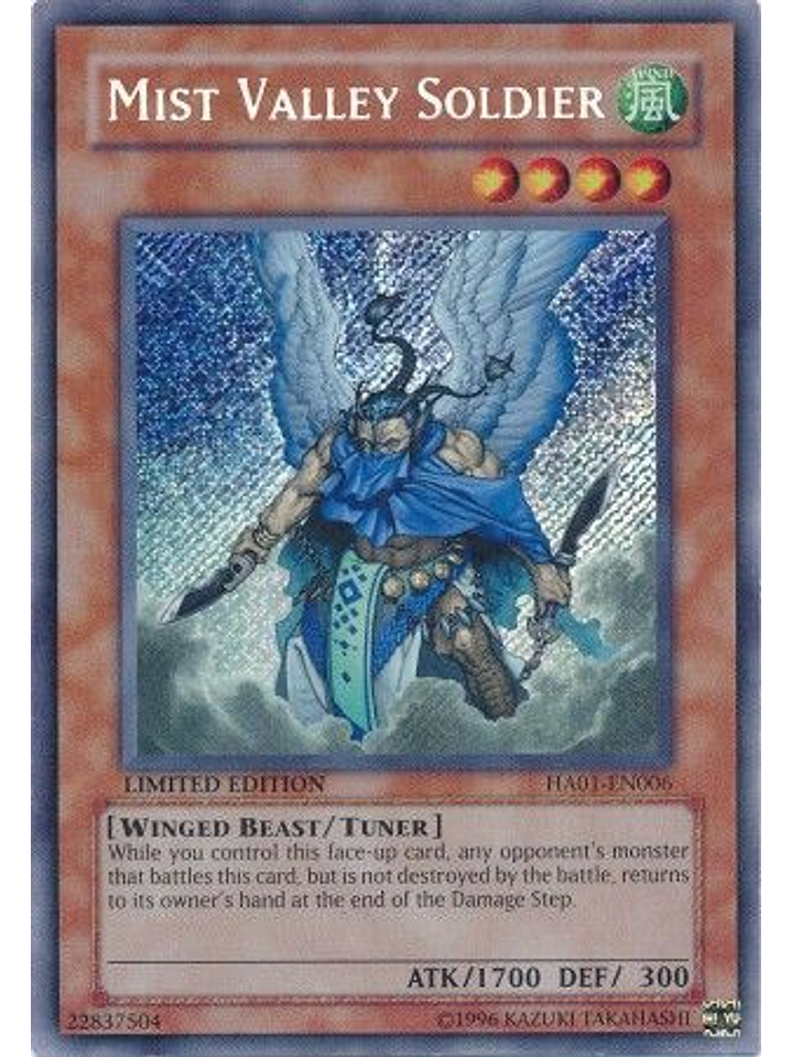 Mist Valley Soldier - HA01-EN006 - Secret Rare 1st Edition 1