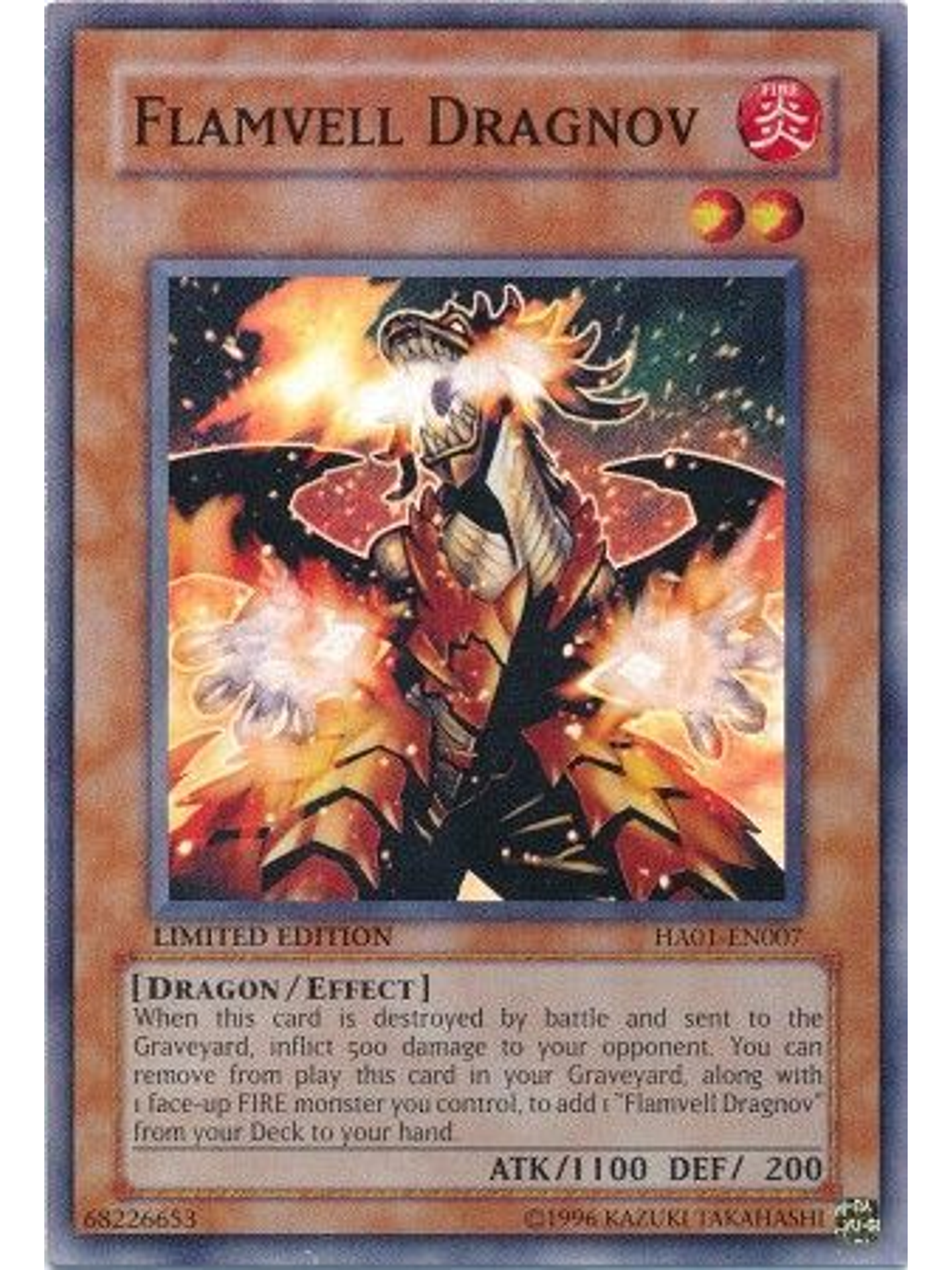 Flamvell Dragnov - HA01-EN007 - Super Rare 1st Edition 1