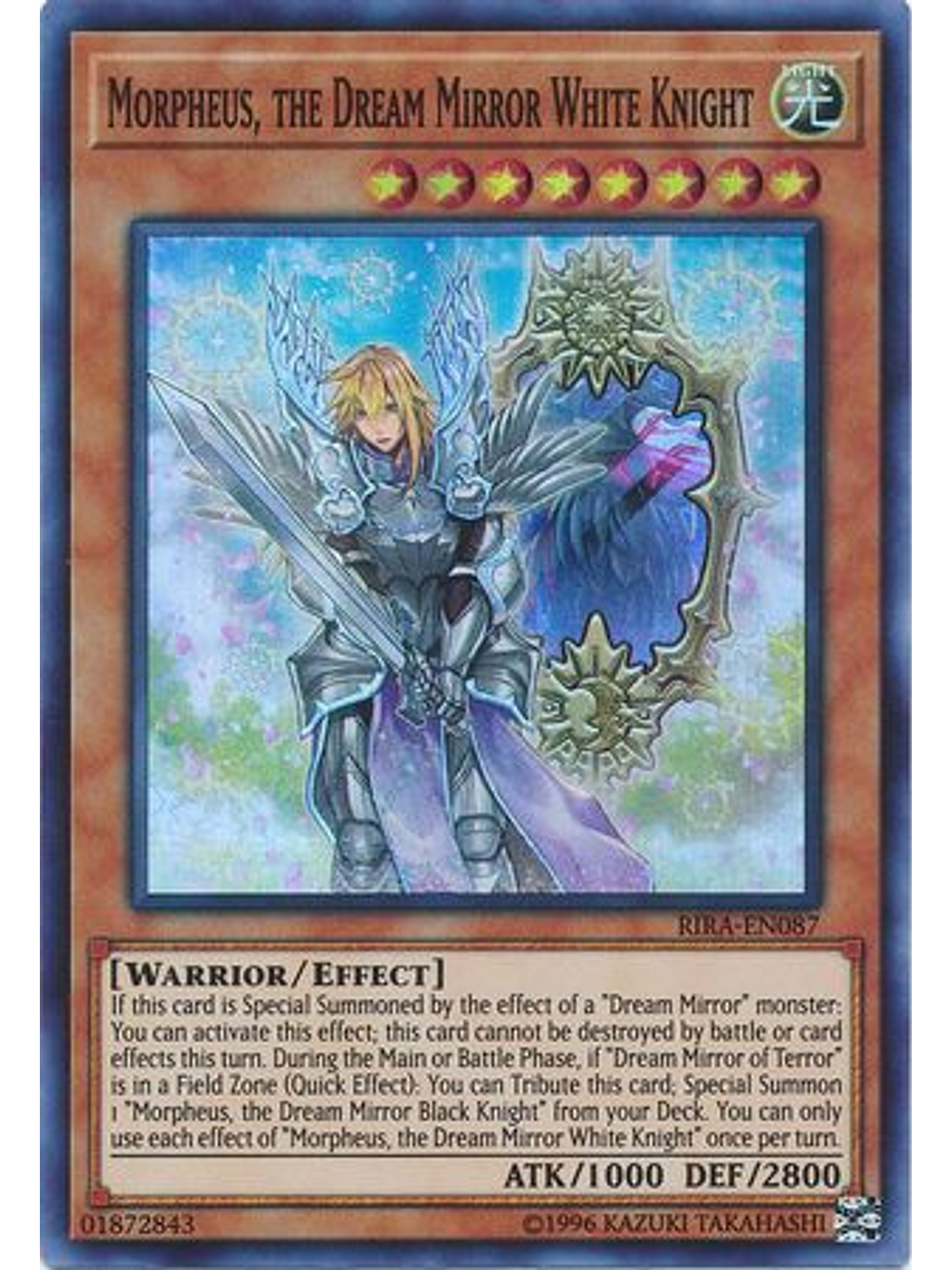 Morpheus, the Dream Mirror White Knight - RIRA-EN087 - Super Rare Unlimited 1