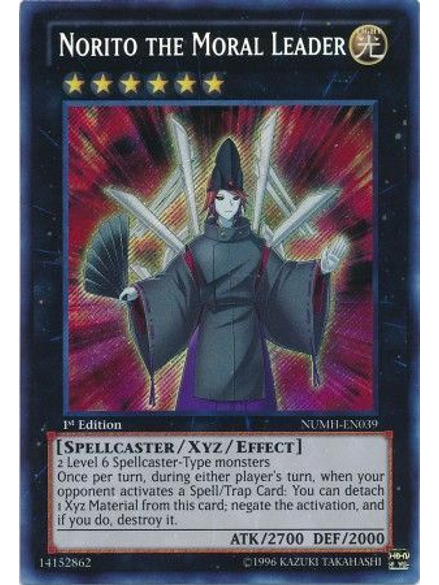 Norito the Moral Leader - NUMH-EN039 - Secret Rare 1st Edition 1