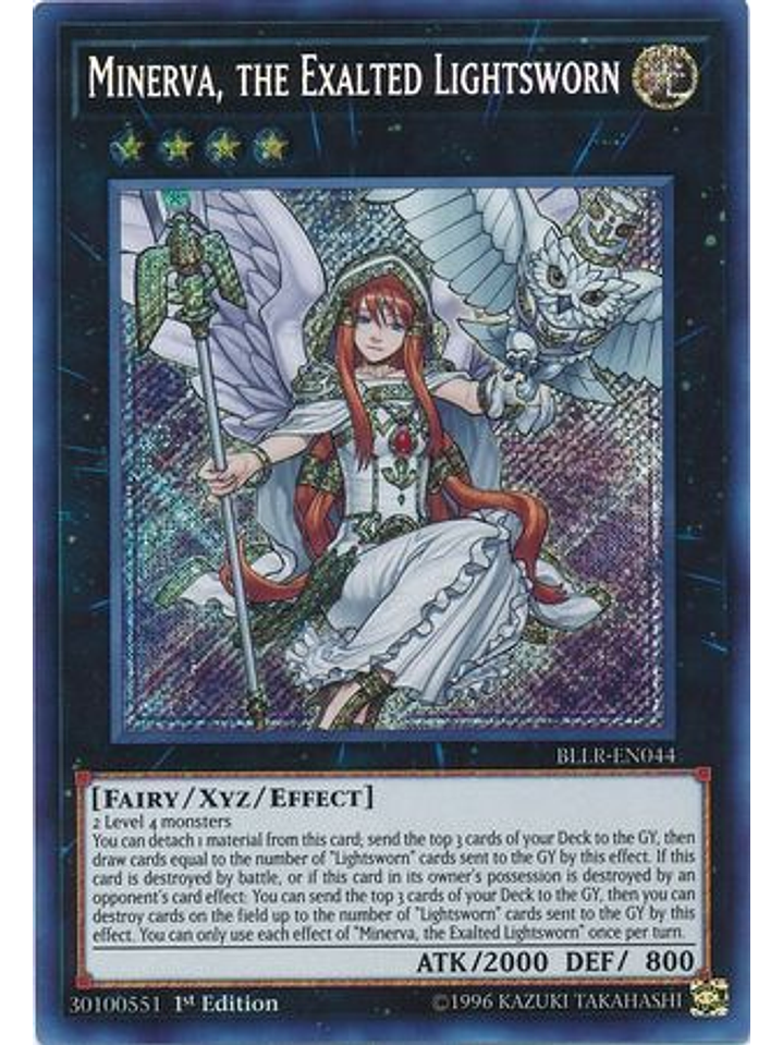 Minerva, the Exalted Lightsworn - BLLR-EN044 - Secret Rare 1st Edition 1