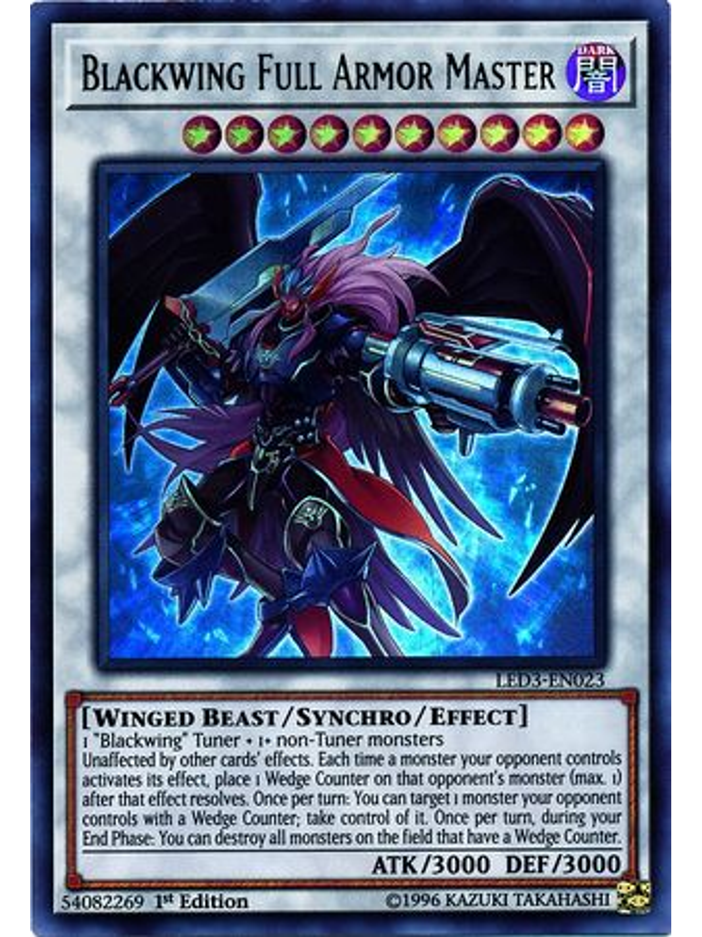 Blackwing Full Armor Master - LED3-EN023 - Ultra Rare 1st Edition 1