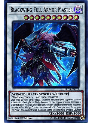 Blackwing Full Armor Master - LED3-EN023 - Ultra Rare 1st Edition
