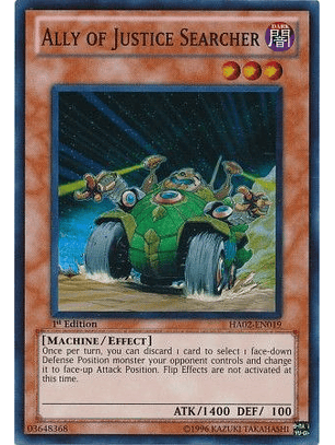 Ally of Justice Searcher - HA02-EN019 - Super Rare 1st Edition