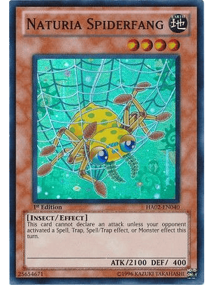 Naturia Spiderfang - HA02-EN040 - Super Rare 1st Edition