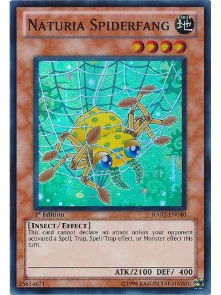 Naturia Spiderfang - HA02-EN040 - Super Rare 1st Edition 1