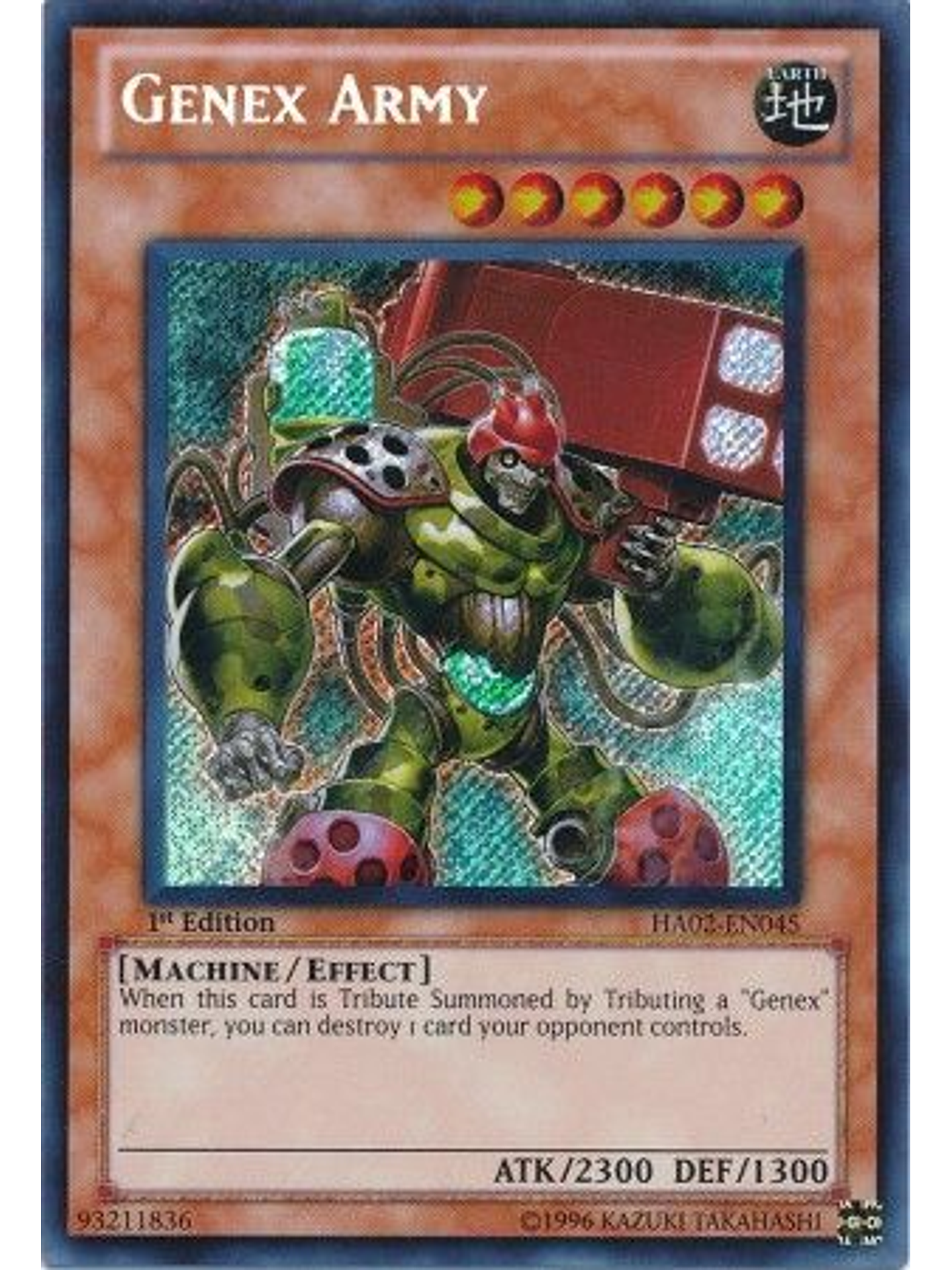 Genex Army - HA02-EN045 - Secret Rare 1st Edition 1