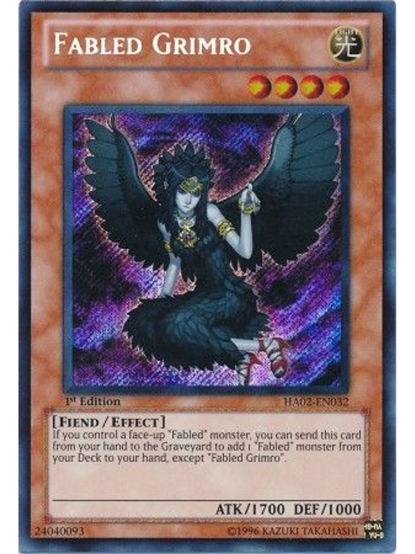 Fabled Grimro - HA02-EN032 - Secret Rare 1st Edition 1