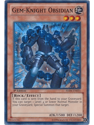 Gem-Knight Obsidian - HA06-EN031 - Super Rare 1st Edition