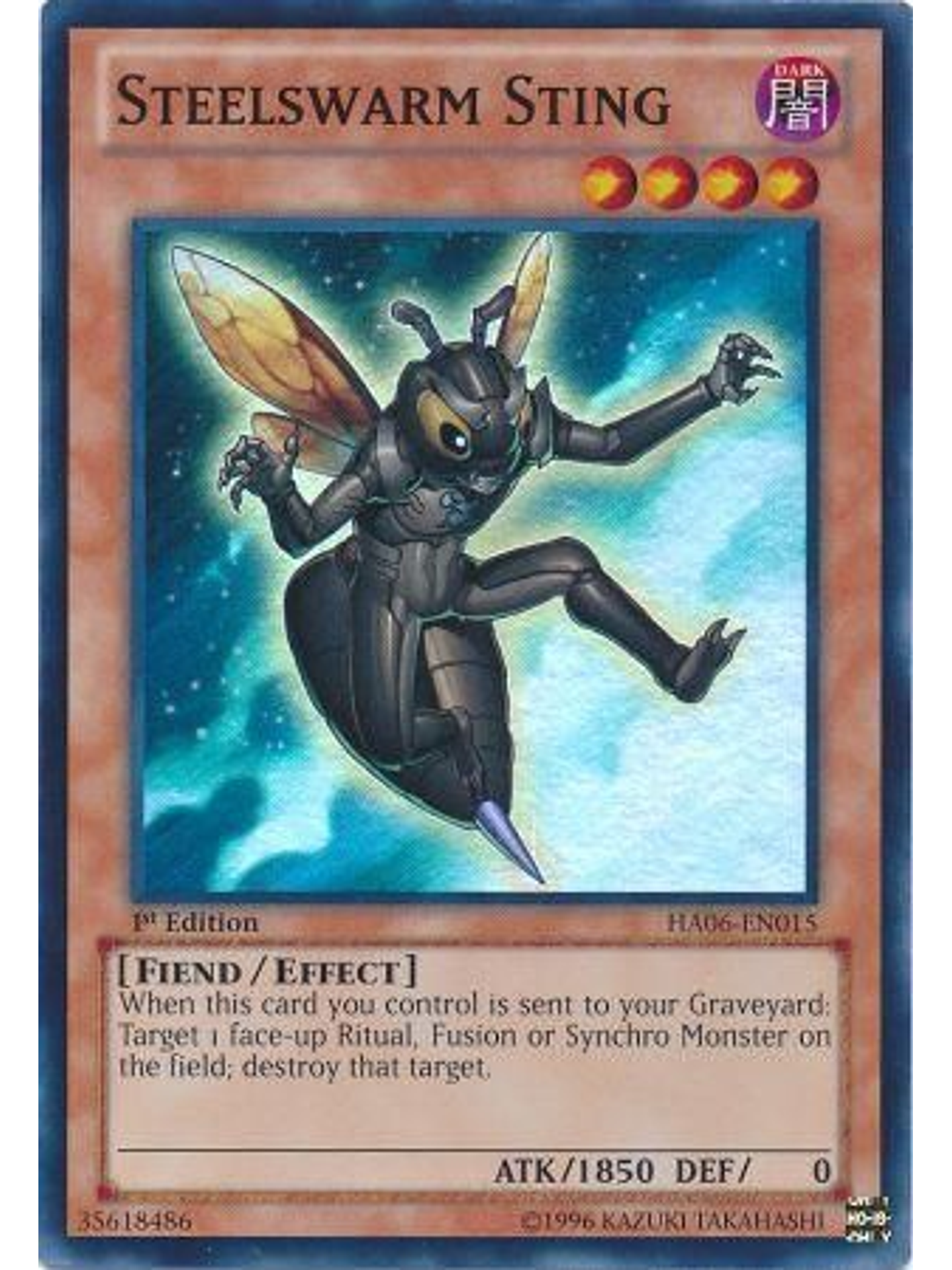 Steelswarm Sting - HA06-EN015 - Super Rare 1st Edition 1