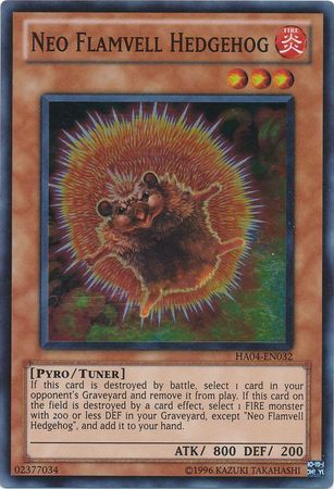 Neo Flamvell Hedgehog - HA04-EN032 - Super Rare Unlimited