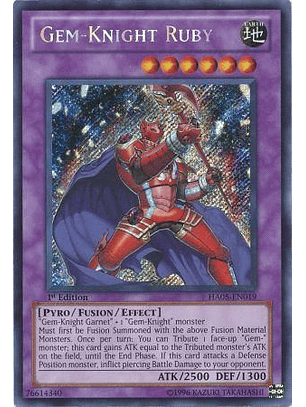 Gem-Knight Ruby - HA05-EN019 - Secret Rare 1st Edition