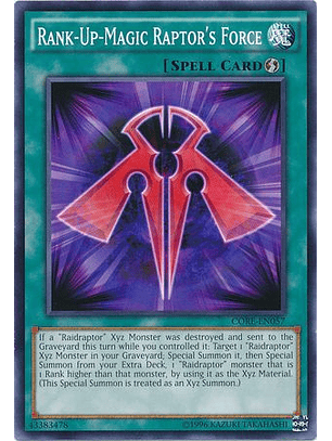 Rank-Up-Magic Raptor's Force - CORE-EN057 - Common Unlimited