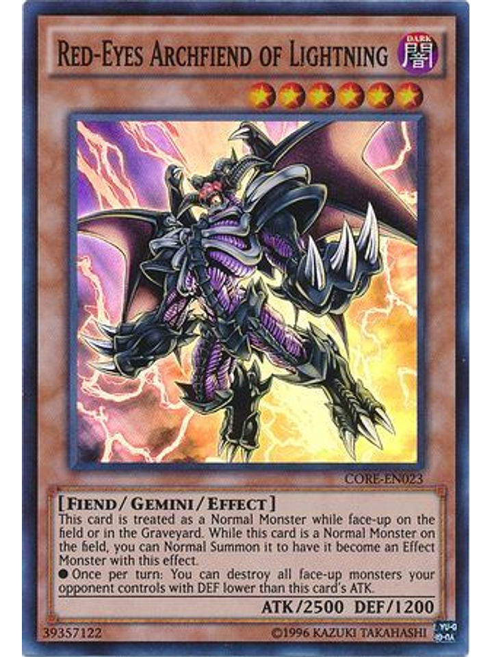 Red-Eyes Archfiend of Lightning - CORE-EN023 - Super Rare Unlimited 1
