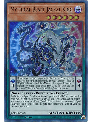 Mythical Beast Jackal King - EXFO-EN026 - Ultra Rare 1st Edition