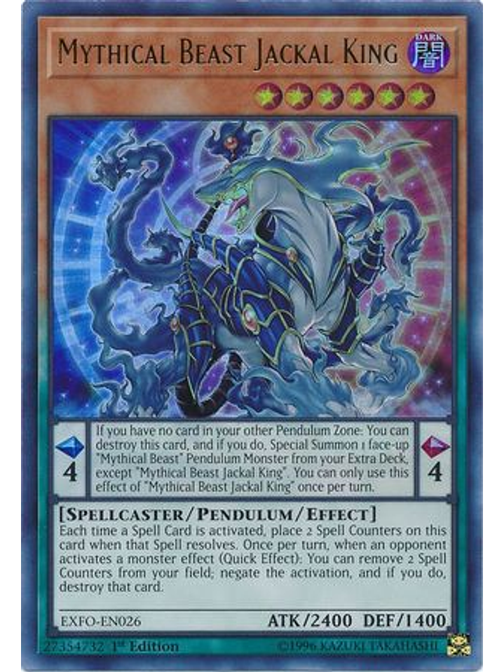 Mythical Beast Jackal King - EXFO-EN026 - Ultra Rare 1st Edition 1