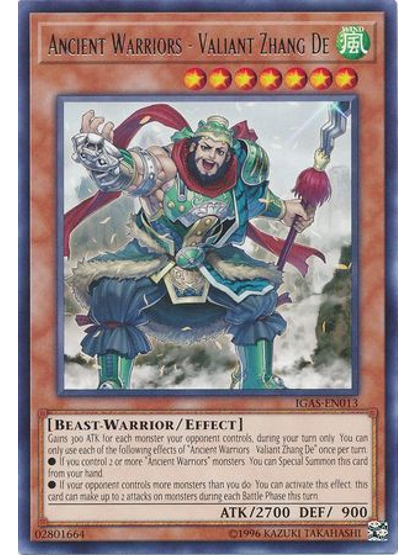 Ancient Warriors - Valiant Zhang De - IGAS-EN013 - Rare Unlimited 1