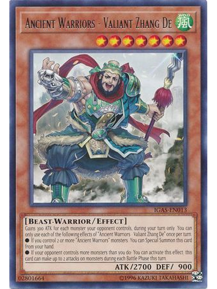 Ancient Warriors - Valiant Zhang De - IGAS-EN013 - Rare Unlimited 1