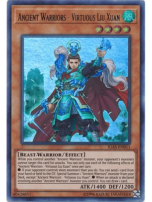 Ancient Warriors - Virtuous Liu Xuan - IGAS-EN011 - Ultra Rare Unlimited