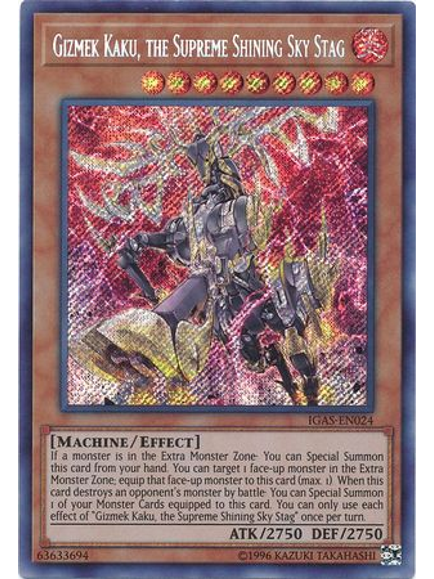 Gizmek Kaku, the Supreme Shining Sky Stag - IGAS-EN024 - Secret Rare Unlimited 1