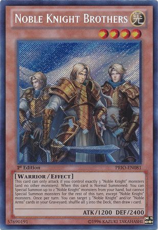 Noble Knight Brothers - PRIO-EN081 - Secret Rare 1st Edition