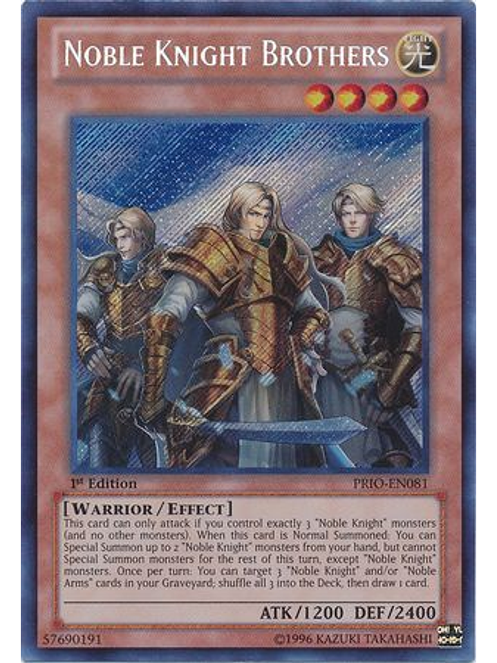 Noble Knight Brothers - PRIO-EN081 - Secret Rare 1st Edition 1