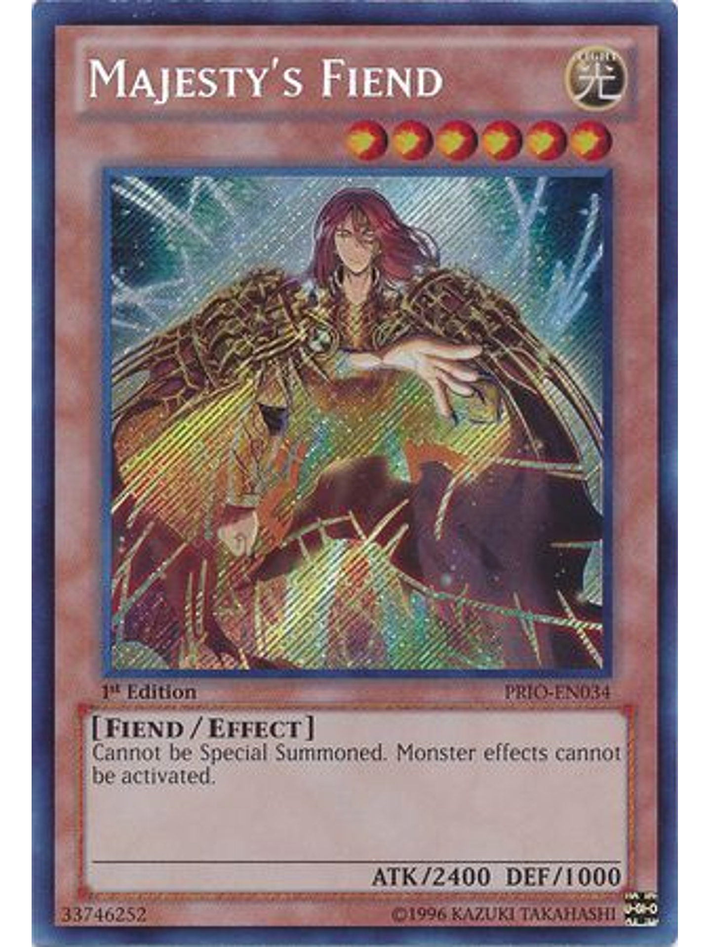 Majesty's Fiend - PRIO-EN034 - Secret Rare 1st Edition 1