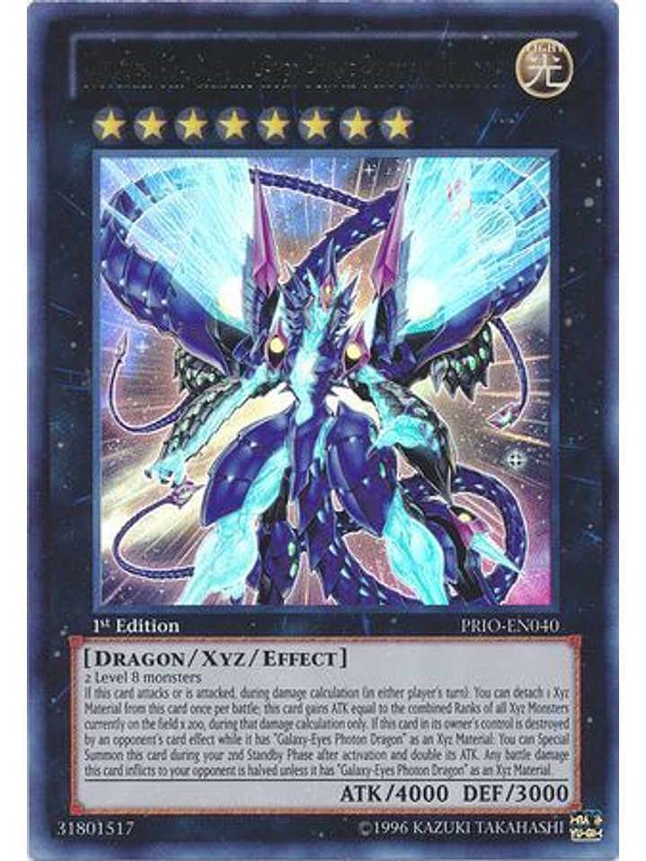 Number 62: Galaxy-Eyes Prime Photon Dragon - PRIO-EN040 - Ultra Rare 1st Edition 1
